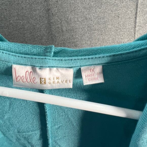 Belle Body by Kim Gravel TripleLuxe French Terry Open Car Spa Blue, Size 1X - Picture 12 of 14